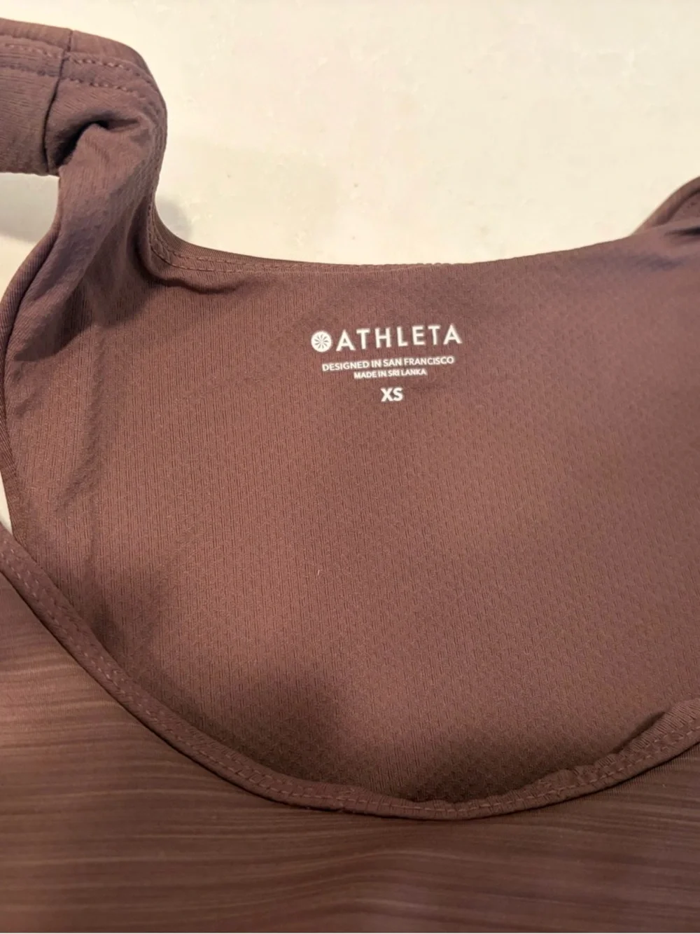Athleta Dark Mauve Athletic Scoop-Back Sports Bra with Removable Cups-Xs - Picture 3 of 3